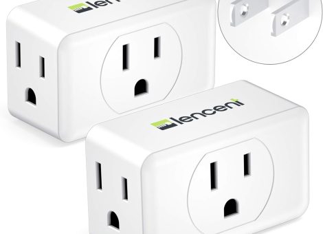 LENCENT 3 Prong to 2 Prong Adapter, Plug Extender, Wall Plug Splitter with 3 AC Outlets, Travel Power Adaptor for US to Japan Japanese Philippines-Type A, Cruise Ship Approved, 1875W Max, 2 Pack